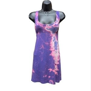Body‎ by Victoria Small Jersey Tank Midi Sleepshirt Reworked Galaxy Tie Dye Pink